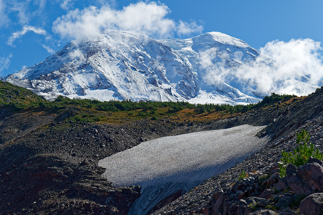 Above: Up the ridge to the first glacier.