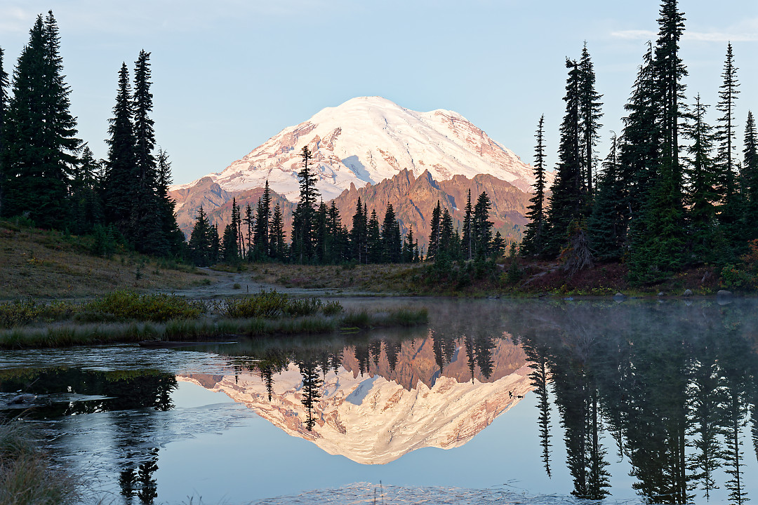 Above: Rainier perfectly reflected in Upper Tipsoo.
