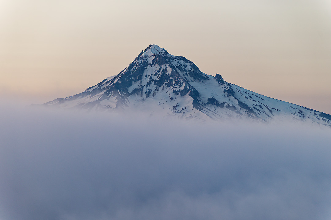 Above: Mount Hood rising above the fog.