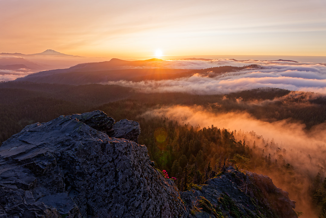 Above: While technically Mount Adams in the distance, Hood is just to the right of the frame and much closer. Another shot from sunrise on Father’s Day.
