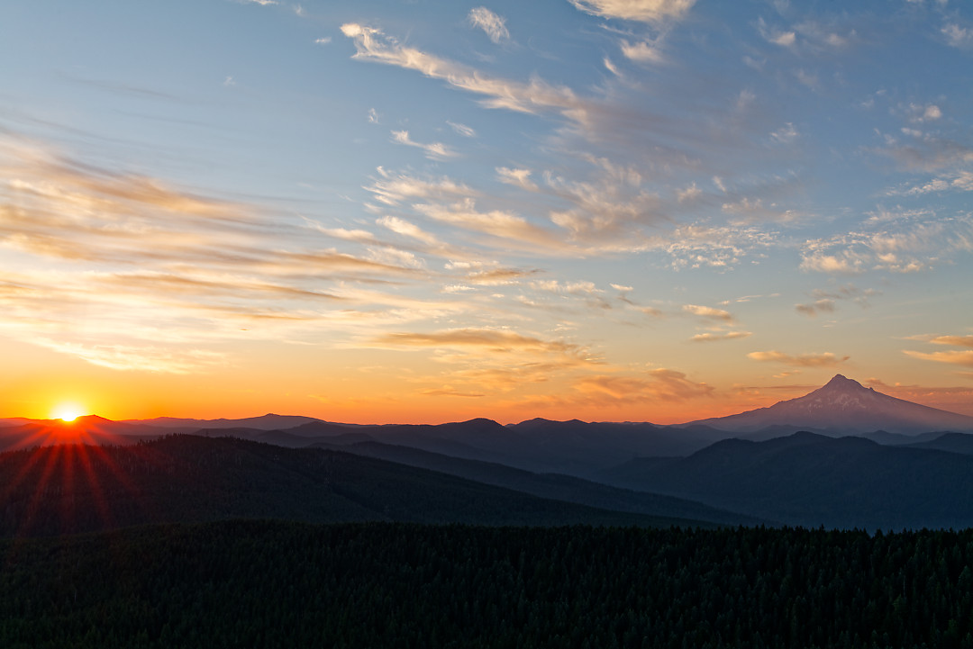 Above: Sun rising over the cascades.
