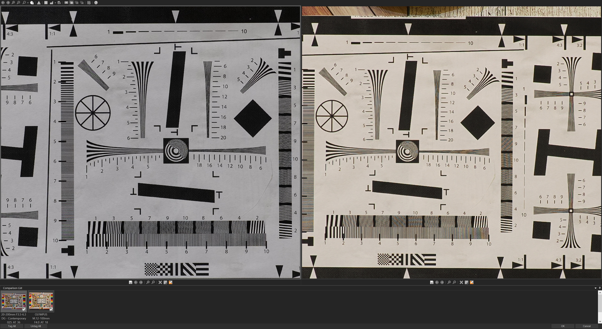 Above: Above: Center 35mm f/8(Left) and 18mm f/5.6(Right).