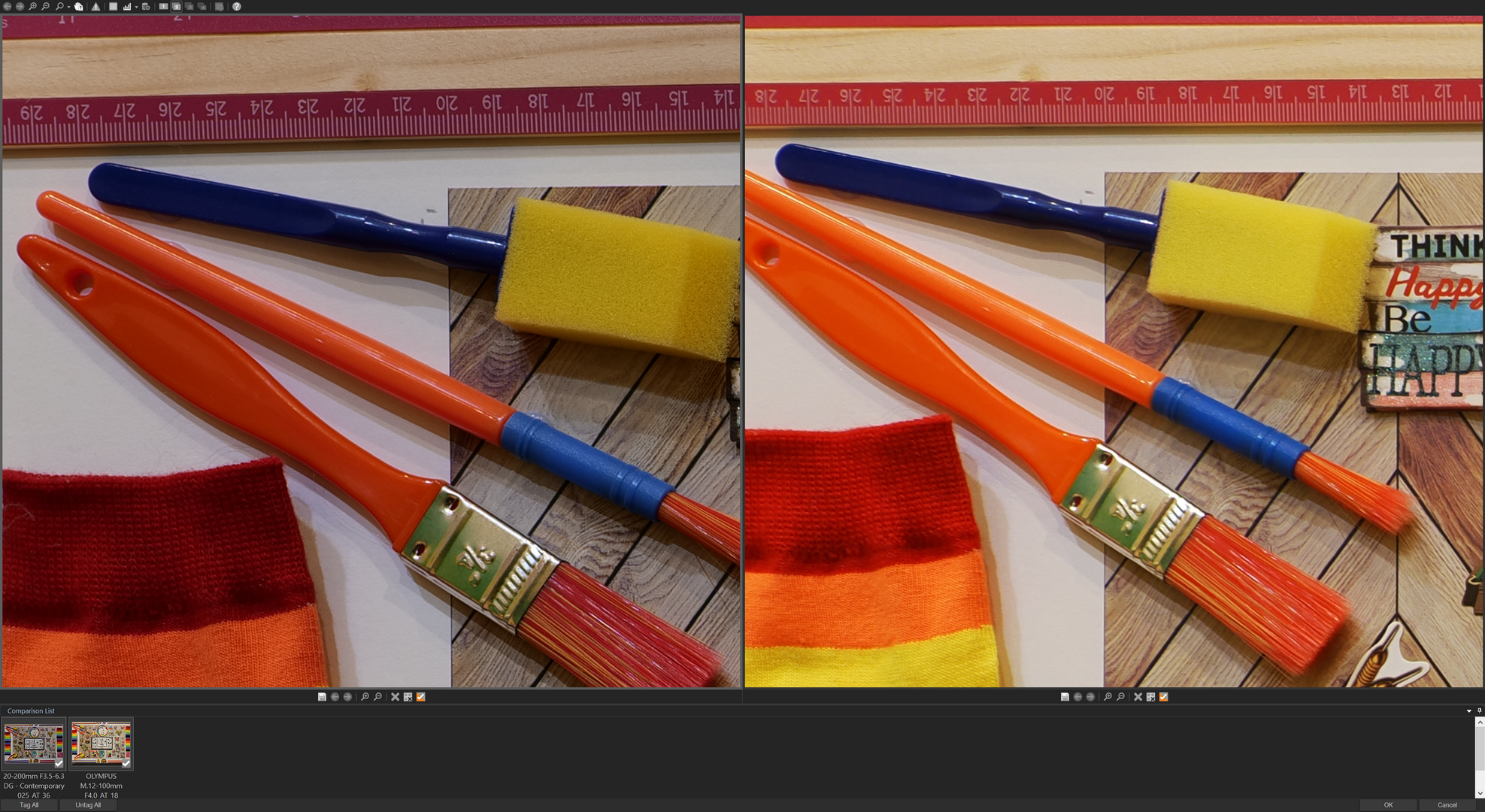 Above: Above: Corners 35mm (Left) and 18mm (Right) wide open.